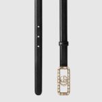 Thin belt with crystal Double G buckle - Image 2